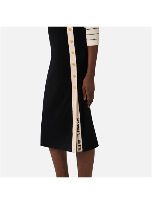 Gonna in maglia con bande in viscosa lucida ELISABETTA FRANCHI | GK27S61E2/685